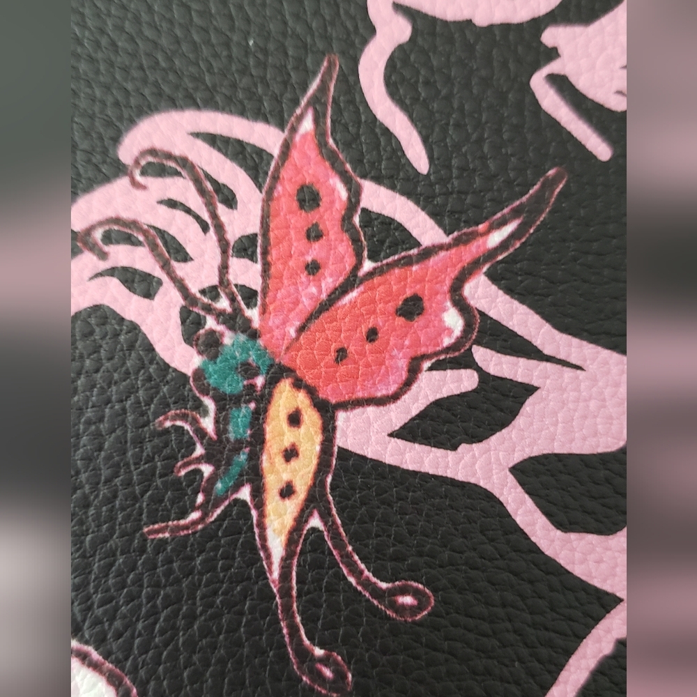 Ed Hardy Black and Pink Floral Shoulder Bag - Picture 9 of 10